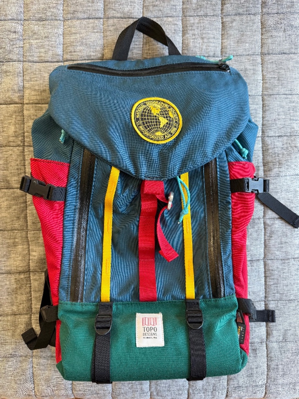 Vintage Topo Designs Mountain Pack Climbing Travel Hiking - Custom Nat Geo Patch